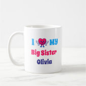 i Liebe mein großer, Personalisierter Schwesternam Kaffeetasse (Links)