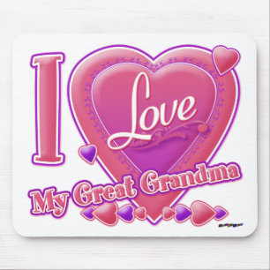 I Liebe Mein großes Oma rosa/lila - Herz Mousepad