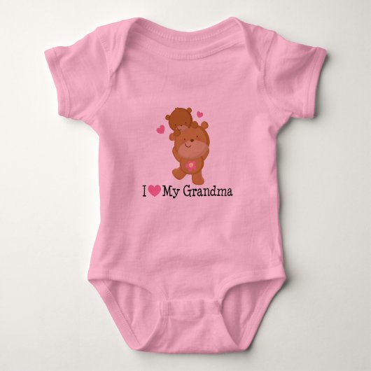 I Liebe mein Großmutterbabymädchen Tutu-T-Shirt Baby Strampler (Vorderseite)