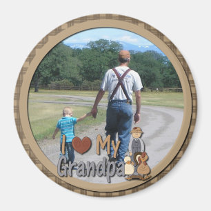 I Liebe mein Großvater-Foto-Magnet Magnet