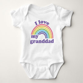 I Liebe Mein Großvater - Niedlicher Regenbogen Baby Strampler