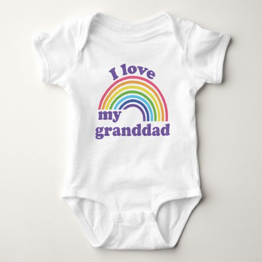 I Liebe Mein Großvater - Niedlicher Regenbogen Baby Strampler (Vorderseite)
