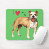 I Liebe mein Gruben-Stier-Terrier Mousepad (Mit Mouse)