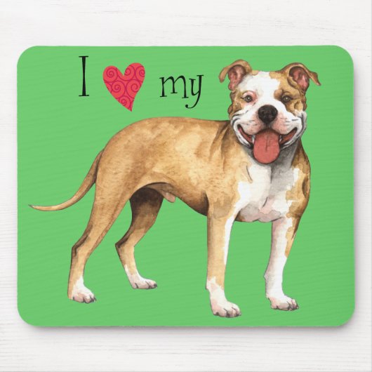 I Liebe mein Gruben-Stier-Terrier Mousepad (Vorne)