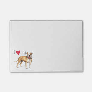 I Liebe mein Gruben-Stier-Terrier Post-it Klebezettel