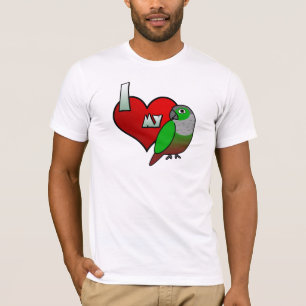 I Liebe mein grünes Cheeked Conure T-Shirt