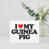 I LIEBE MEIN GUINEA SCHWEIN POSTKARTE (Stehend Vorderseite)