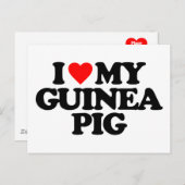 I LIEBE MEIN GUINEA SCHWEIN POSTKARTE (Vorne/Hinten)