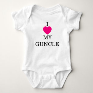 I LIEBE MEIN GUNCLE ROSA HERZ BABY STRAMPLER