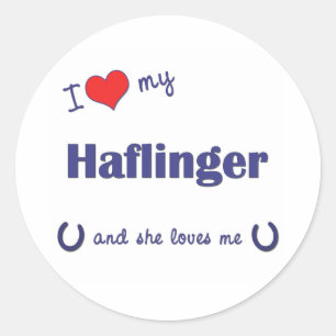 I Liebe mein Haflinger (weibliches Pferd) Runder Aufkleber