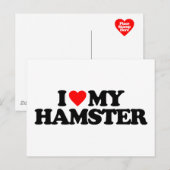 I LIEBE MEIN HAMSTER POSTKARTE (Vorne/Hinten)