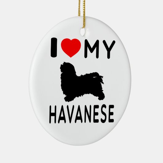 I Liebe mein Havanese Keramikornament (Rechts)