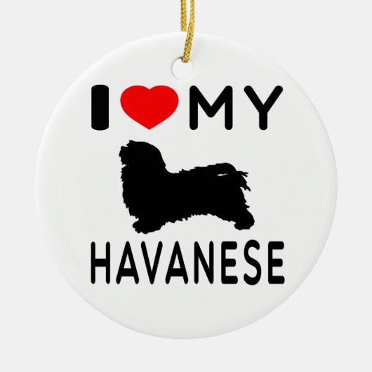 I Liebe mein Havanese Keramikornament (Vorne)