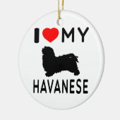 I Liebe mein Havanese Keramikornament (Links)