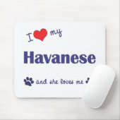 I Liebe mein Havanese (weiblicher Hund) Mousepad (Mit Mouse)