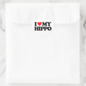 I LIEBE MEIN HIPPO Herz-Aufkleber (Tasche)