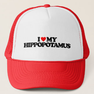I LIEBE MEIN HIPPOPOTAMUS TRUCKERKAPPE