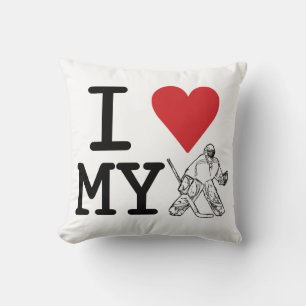 I Liebe mein Hockeygoalie-kundengerechtes Kissen