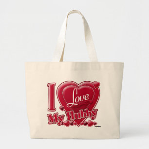 I Liebe Mein Hubby rot - Herz Jumbo Stoffbeutel