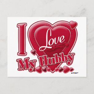 I Liebe Mein Hubby rot - Herz Postkarte