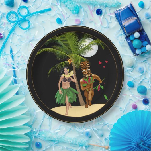 I Liebe mein Hula Mädchen Tiki PapierTeller 9" (Party)