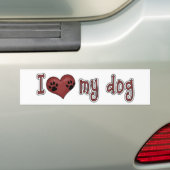 I Liebe mein Hund Autoaufkleber (Auf Auto)