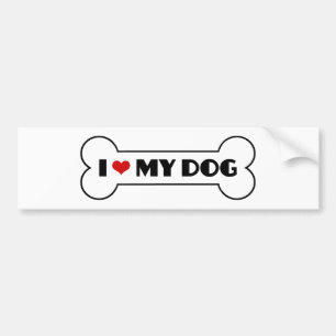 I Liebe mein Hund Autoaufkleber