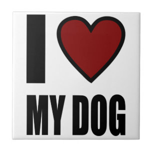 I Liebe mein Hund Fliese