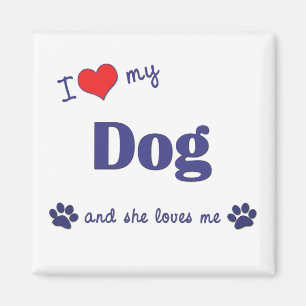 I Liebe mein Hund (weiblicher Hund) Magnet