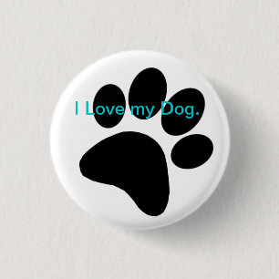 I Liebe mein Hundeabzeichen Button