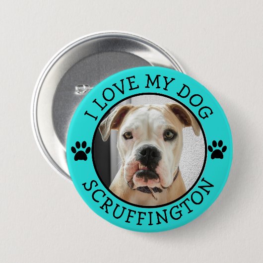 I Liebe mein HundeFoto Button (Vorne & Hinten)