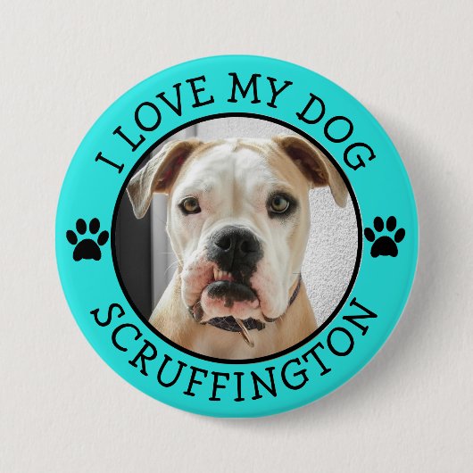 I Liebe mein HundeFoto Button (Vorderseite)