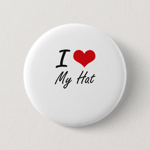 I Liebe mein Hut Button