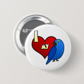 I Liebe mein HyazintheMacaw Button (Vorne & Hinten)