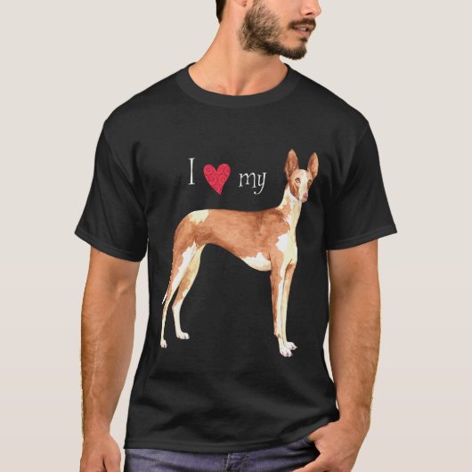 I Liebe mein Ibizan Jagdhund T-Shirt (Vorderseite)