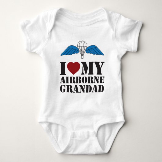 I LIEBE MEIN IM FLUGZEUG GRANDAD BABY STRAMPLER (Vorderseite)