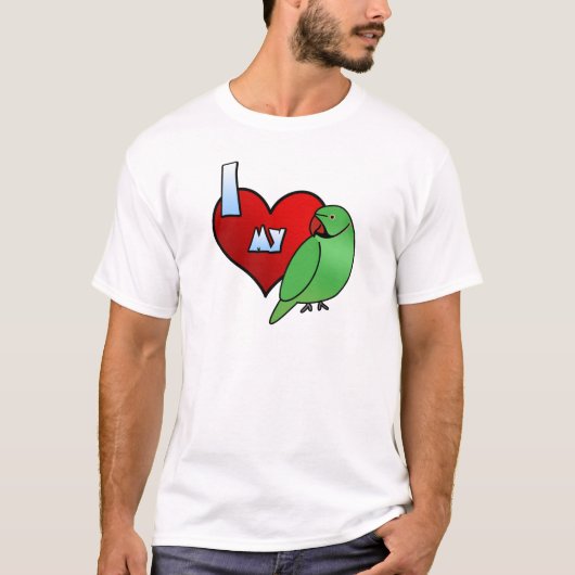I Liebe mein indisches Ringneck Parakeet-T-Shirt T-Shirt (Vorderseite)