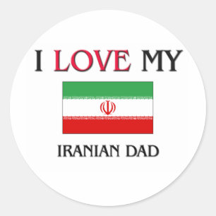 I Liebe Mein iranischer Vater Runder Aufkleber