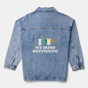I Liebe Mein irischer Freund Irland Flagge St Patr Jeansjacke