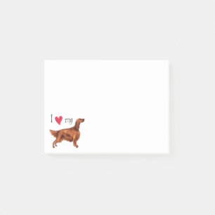 I Liebe mein Irischer Setter Post-it Klebezettel