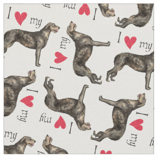 I Liebe mein irischer Wolfhound Stoff