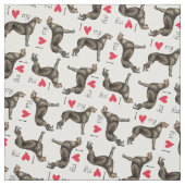 I Liebe mein irischer Wolfhound Stoff (Muster)