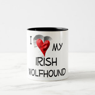 I Liebe mein irischer Wolfhound Zweifarbige Tasse