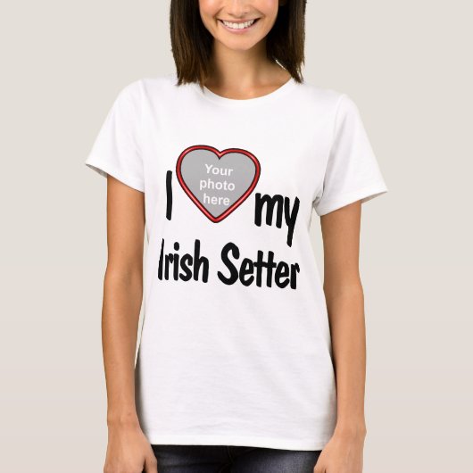 I Liebe Mein Irish Set Niedlich Red Heart Foto Rah T-Shirt (Vorderseite)