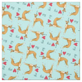 I Liebe mein italienischer Windhund Stoff (Muster)