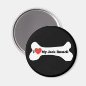 I Liebe Mein Jack Russell - Hund Bone Magnet (Vorderseite/Rückseite)