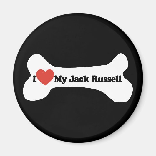 I Liebe Mein Jack Russell - Hund Bone Magnet (Vorne)