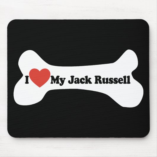 I Liebe mein Jack Russell - Hundeknochen Mousepad (Vorne)