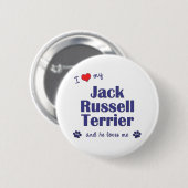 I Liebe mein Jack-Russell-Terrier (männlicher Button (Vorne & Hinten)