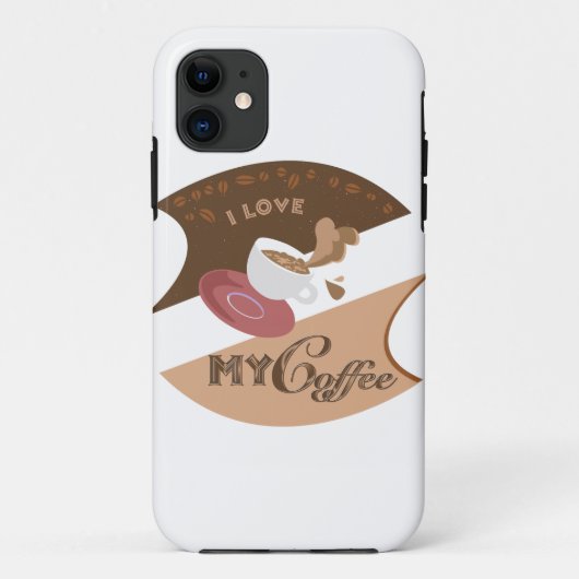 I Liebe Mein Kaffee Retro Java Case-Mate iPhone Hülle (Rückseite)